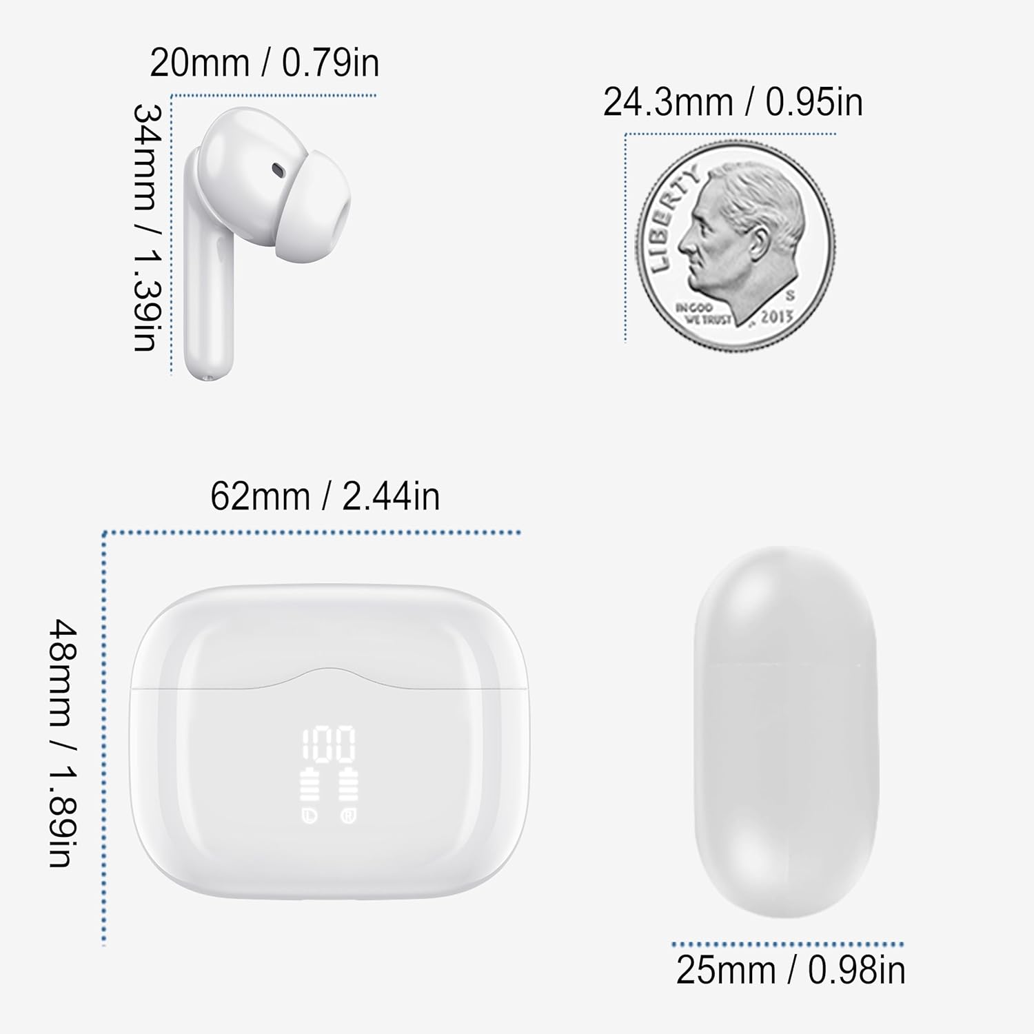EarFun Wireless Earbuds, Adaptive Hybrid Active Noise  Cancellation Technology