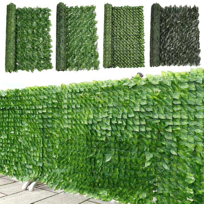 Artificial Ivy Fence Plant Grass Wall Panel Faux Green Leaf Hedge Privacy Screen Indoor Outdoor Home Garden Balcony Decoration