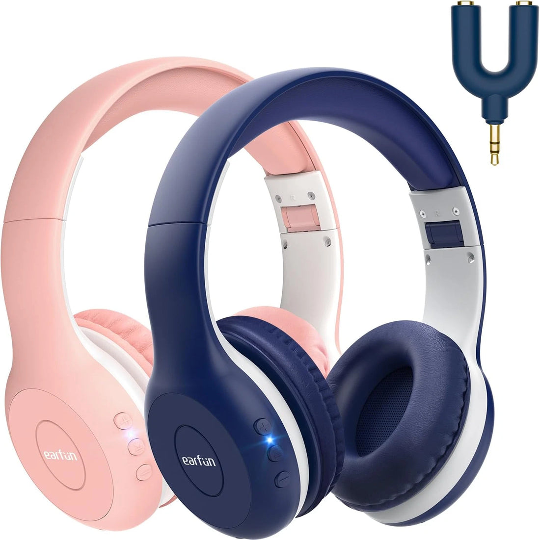 Headphones Wireless, Bluetooth 5.4 Headphone for Child with Mic, 85/94dB Volume Limited Foldable Over Ear, Hi-Fi Stereo Sound, 40H Playtime, Tablet, Phone, PC, School/Travel, Gift, 2 Pack